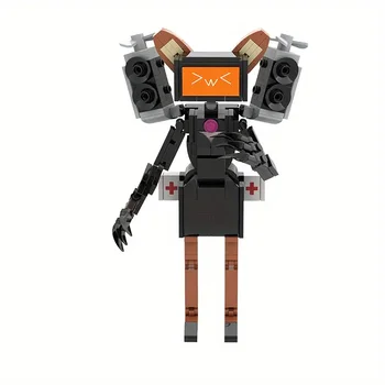 208шт Набор от градивни блокове Rabbit Титан Female TV Man, творческа игра с фини частици, строителни блокчета, играчки за сглобяване