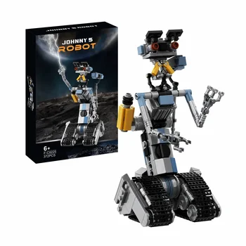 BuildMoc Военен За Късо Съединение Johnnyed 5 Робот Строителни Блокове, Определени Филм Разгледайте Astroed Mecha Тухли Играчки Детски Подарък