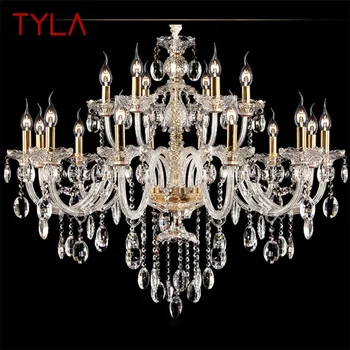 Кристален полилей TYLA Лампа в европейски стил Подвесная led свещ, Окачена лампа Декоративни осветителни тела за дома хол